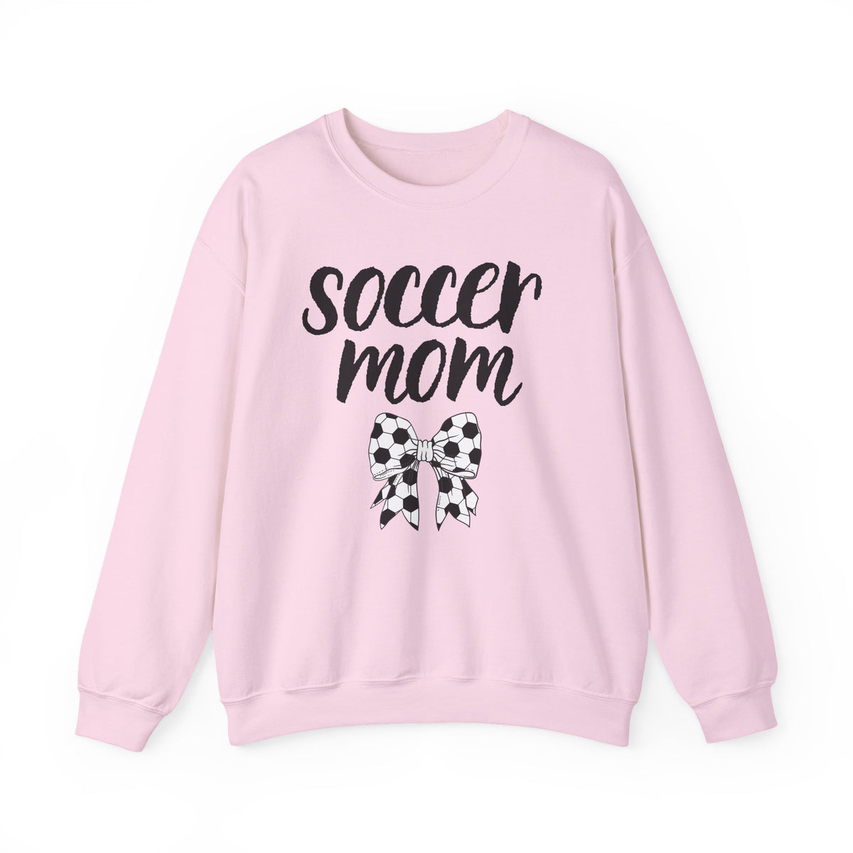 Soccer Mom Crewneck Sweatshirt – Cute Soccer Ball Bow Graphic