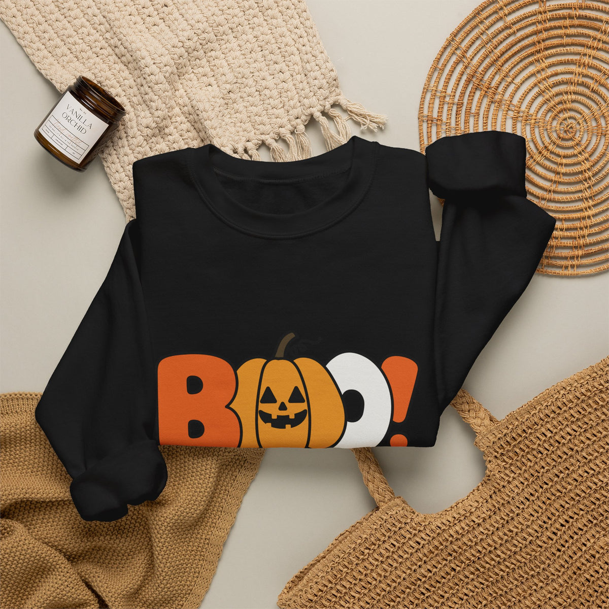 Halloween 'Boo!' Pumpkin Crewneck Sweatshirt