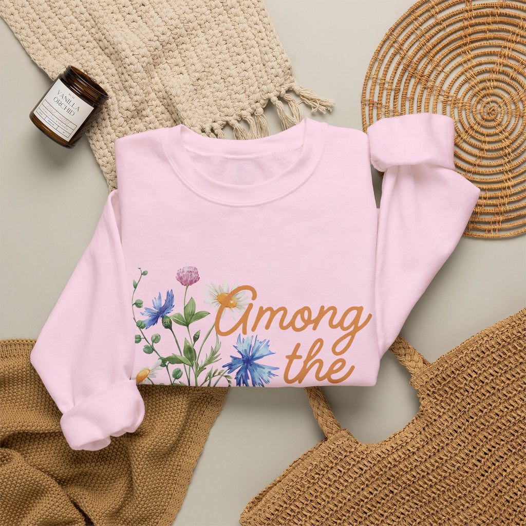 Wildflower Crewneck Sweatshirt — "Among the Wild Flowers" Floral Pullover