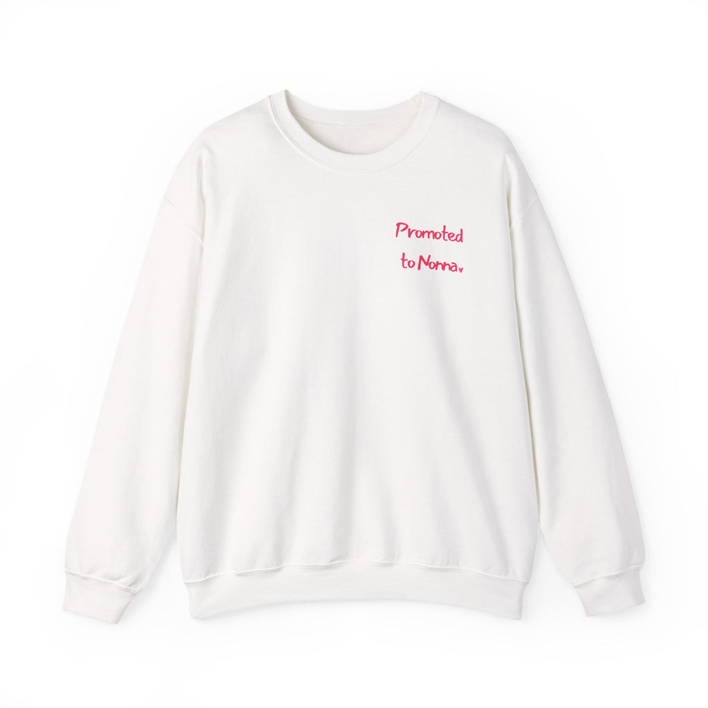 Crewneck Sweatshirt — Minimal "Promoted to Mom" Embroidered Design