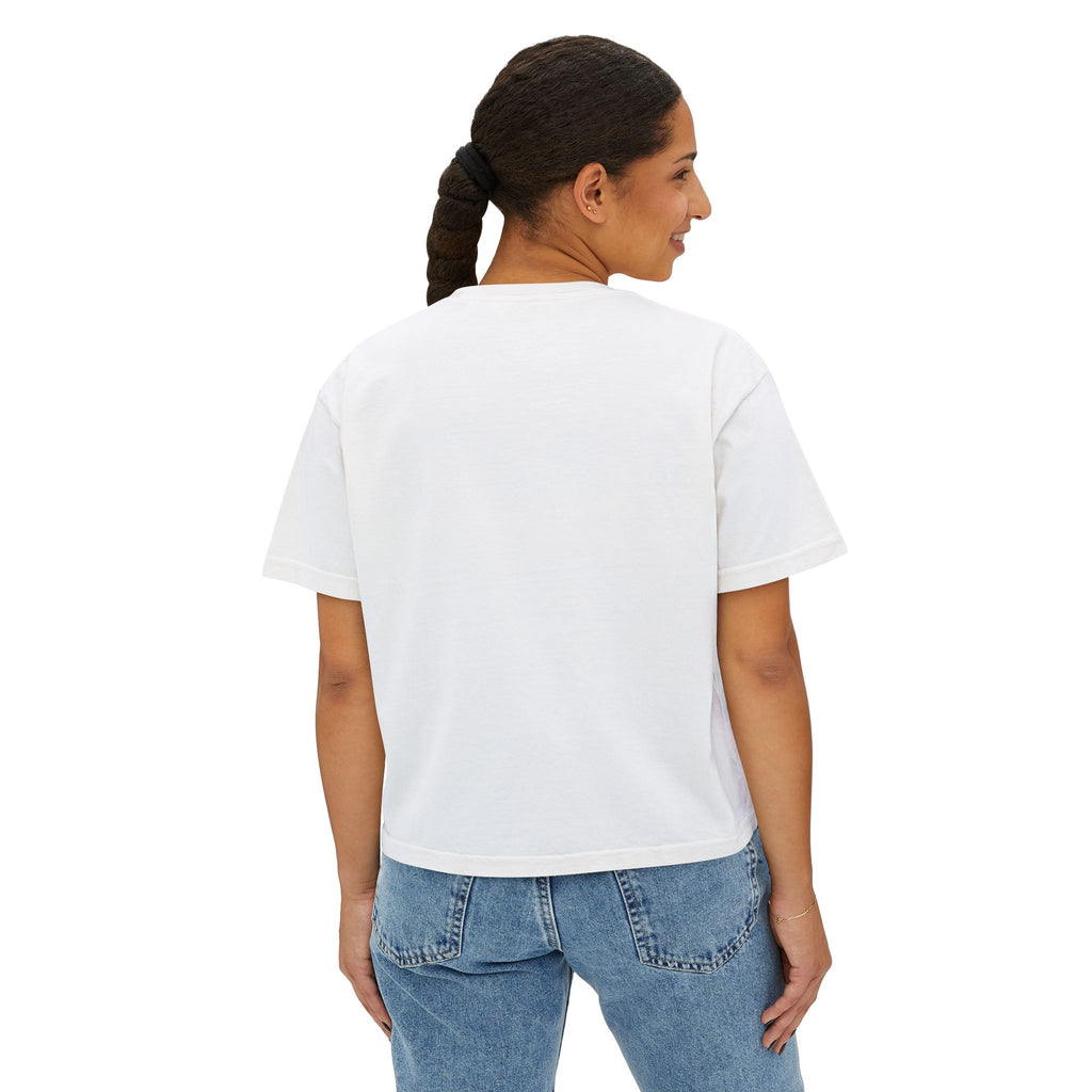 Mama Boxy Tee — Casual Women's Cropped Mom Shirt (Mint Script)