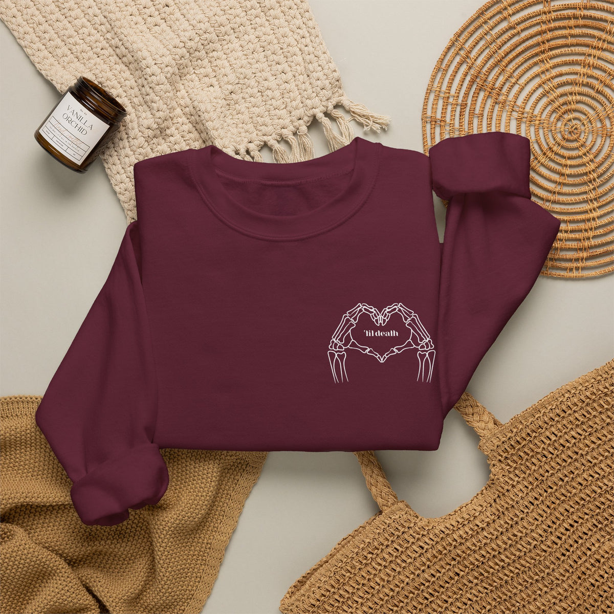 Skeleton Heart, Gothic Night Design Sweatshirt