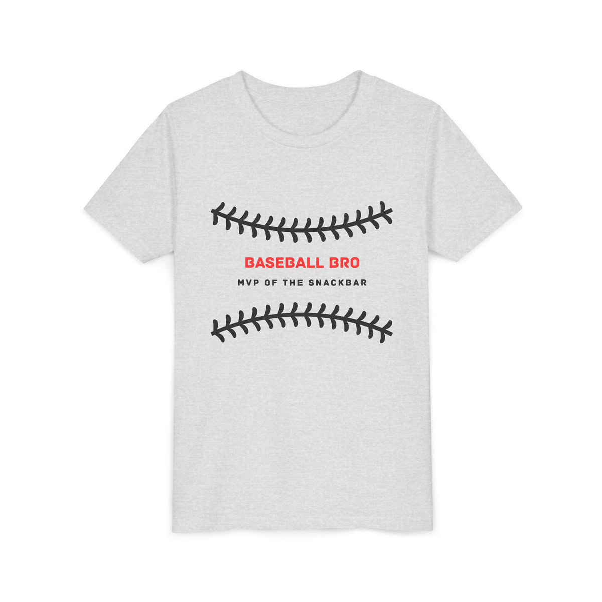 Baseball Bro Youth Tee – "MVP of the Snackbar" Kids Baseball T-Shirt