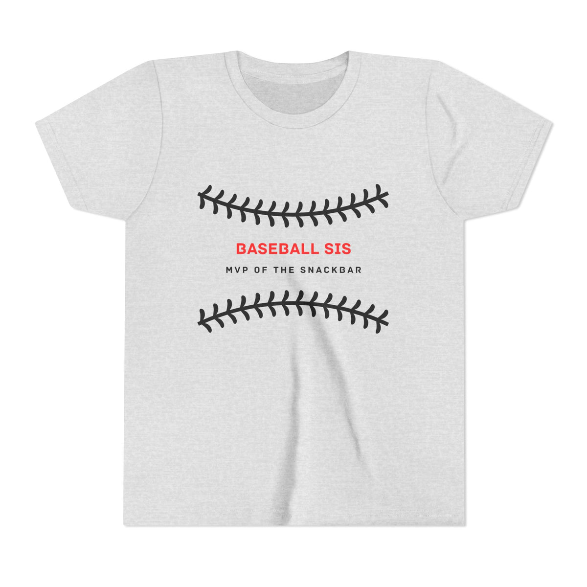 Baseball Sis Youth Tee — 'Baseball Sis: MVP of the Snackbar' Soft Kids’ Sports Shirt