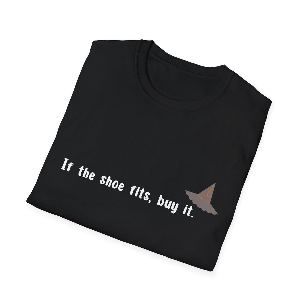 Minimalist Witch Hat T-Shirt — Small Chest Graphic, Halloween Casual Tee