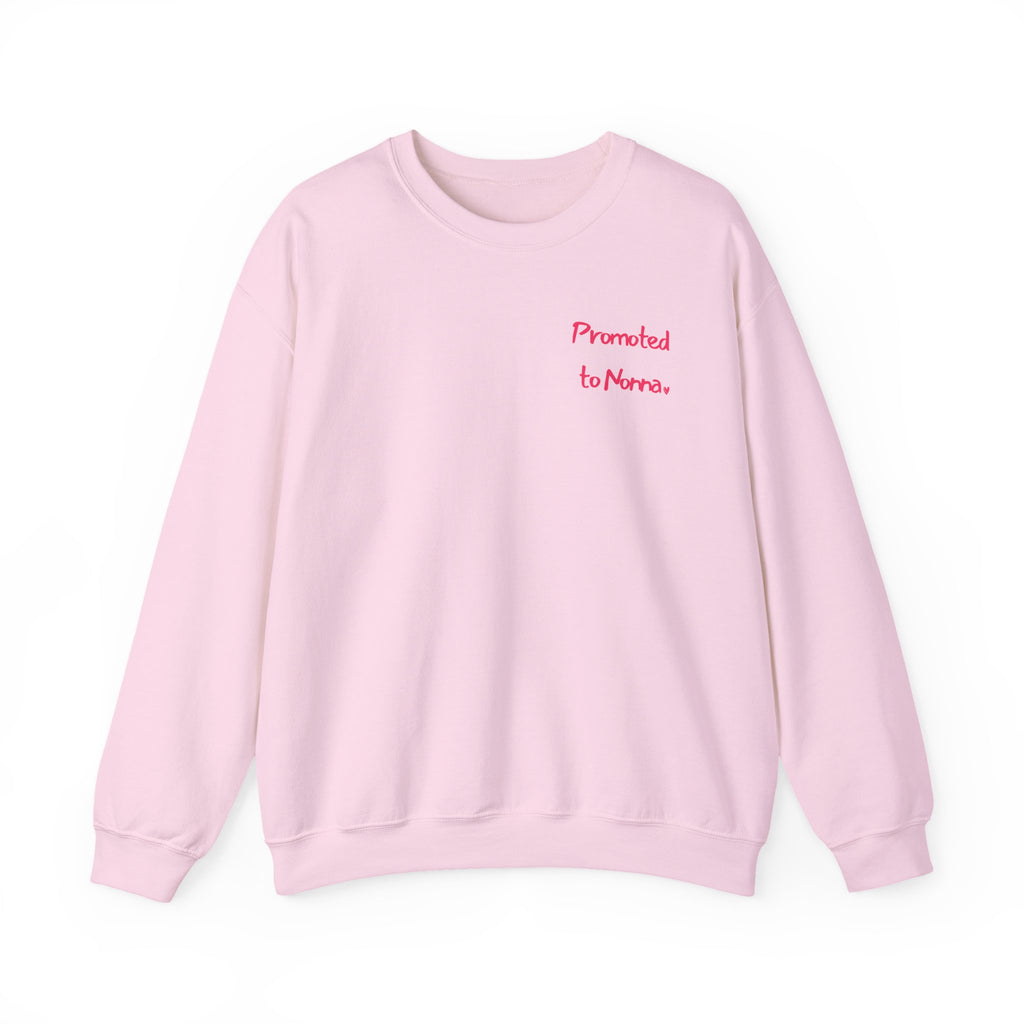 Crewneck Sweatshirt — Minimal "Promoted to Mom" Embroidered Design