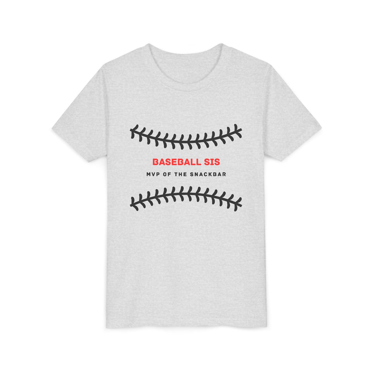 Baseball Sis Youth Tee — 'Baseball Sis: MVP of the Snackbar' Soft Kids’ Sports Shirt