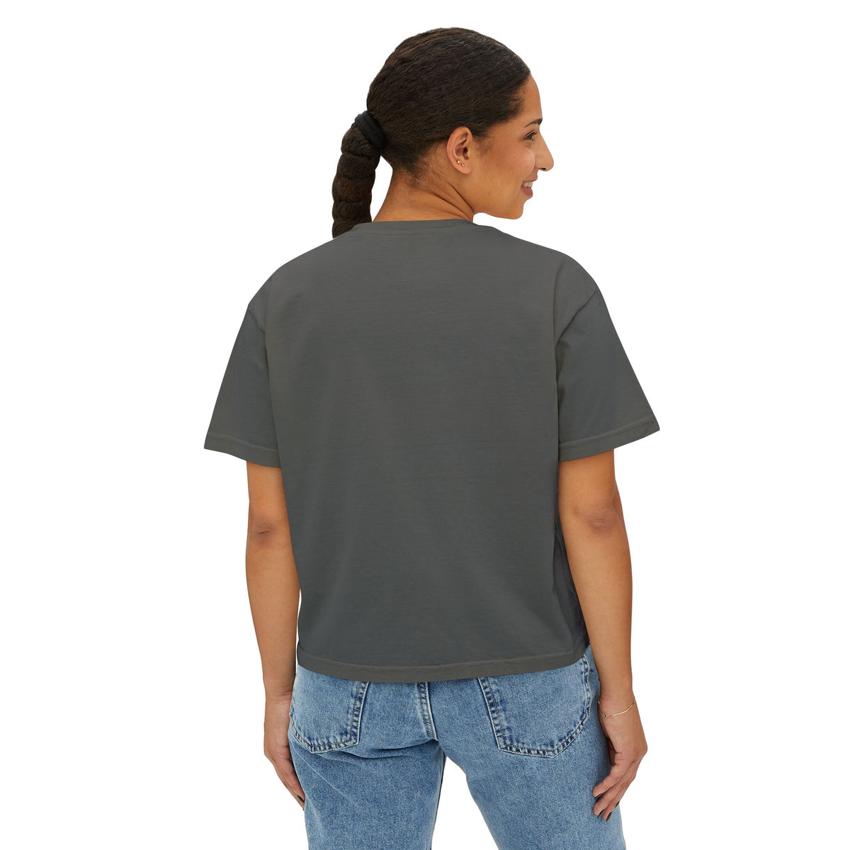 Mama Boxy Tee — Casual Women's Cropped Mom Shirt (Mint Script)