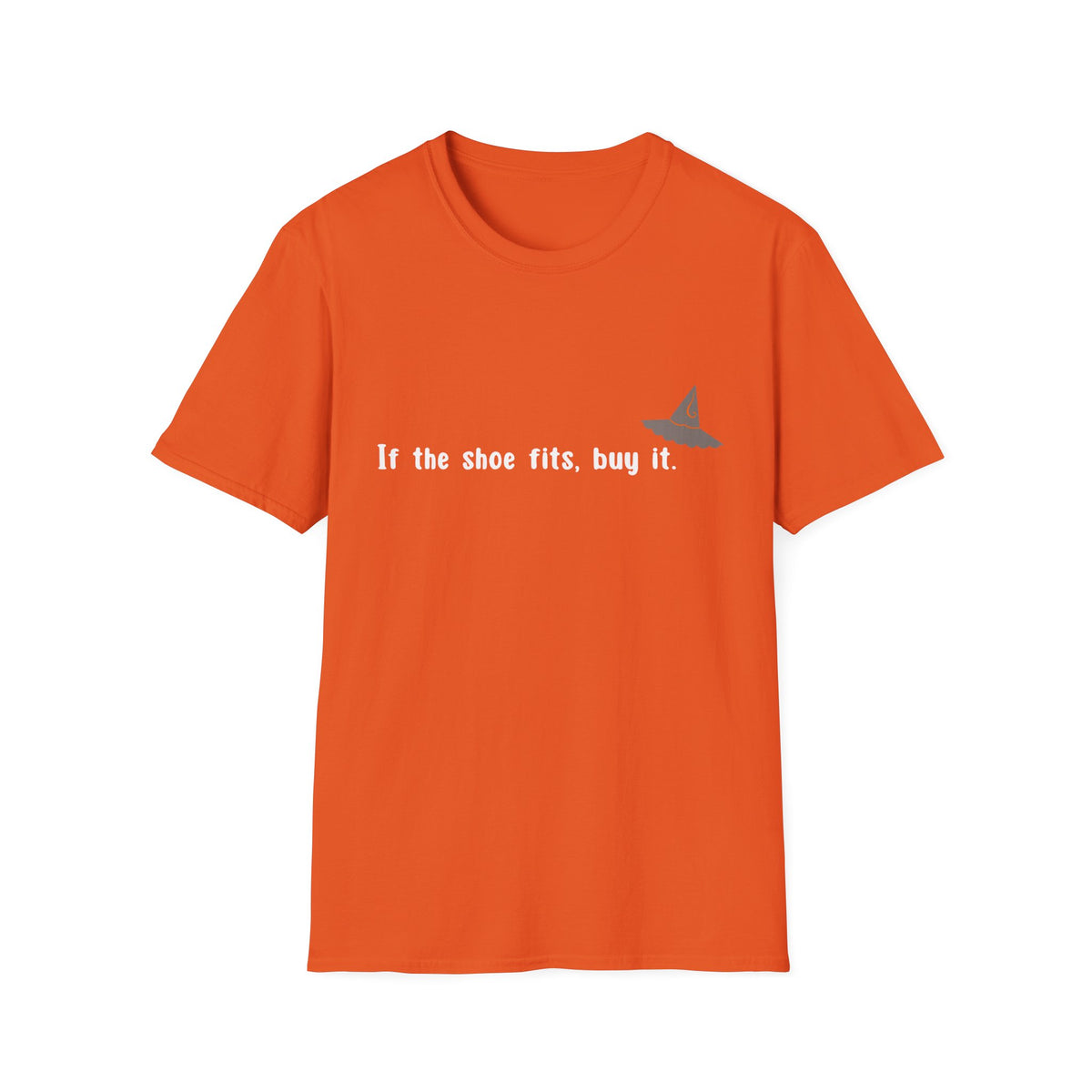 Minimalist Witch Hat T-Shirt — Small Chest Graphic, Halloween Casual Tee
