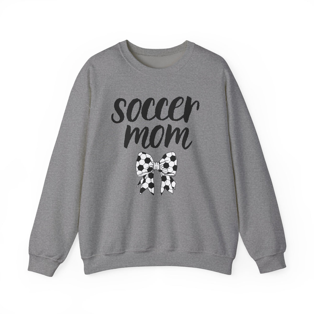 Soccer Mom Crewneck Sweatshirt – Cute Soccer Ball Bow Graphic