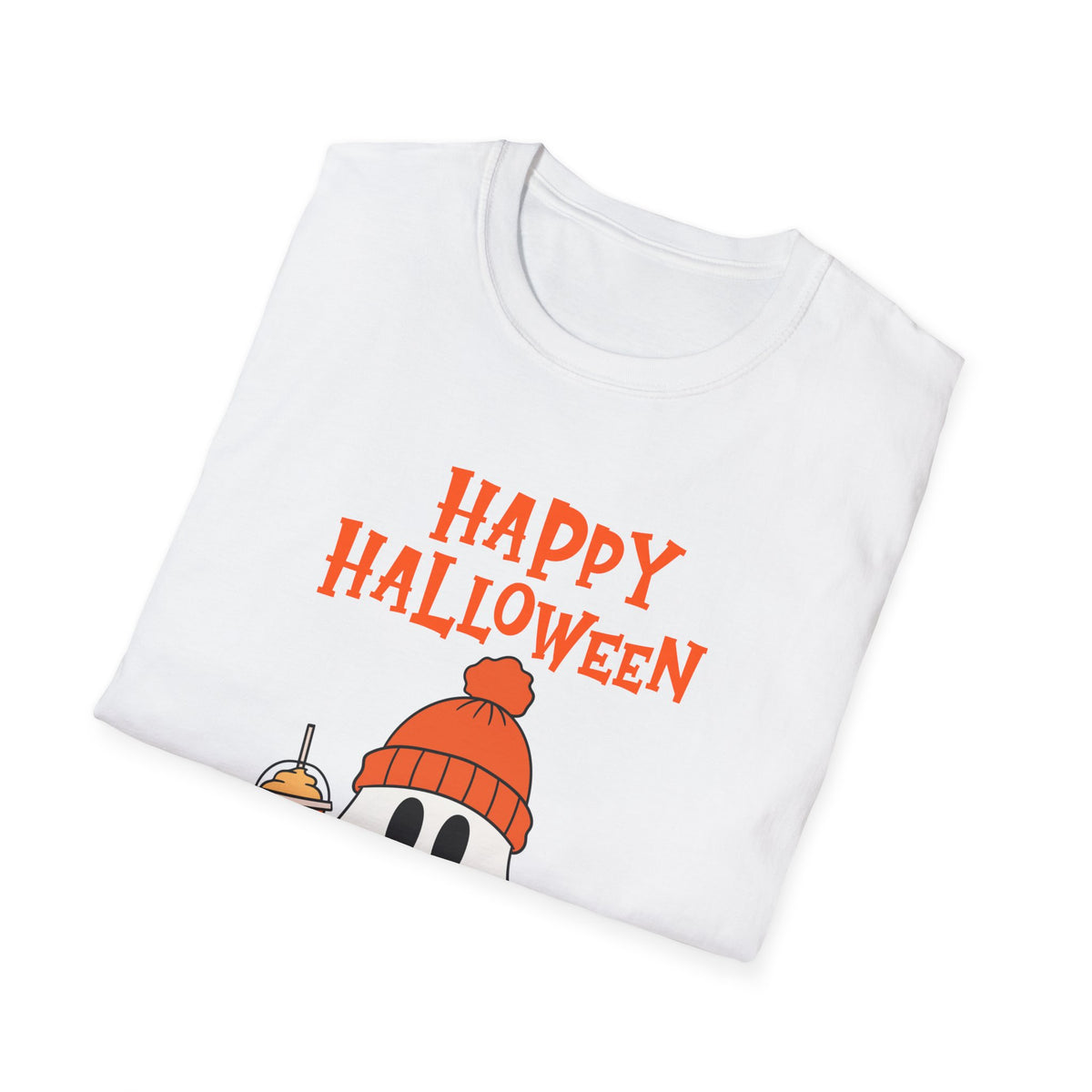 Happy Halloween Ghost T-Shirt — Cute Pumpkin Candy Coffeebean Costume Tee