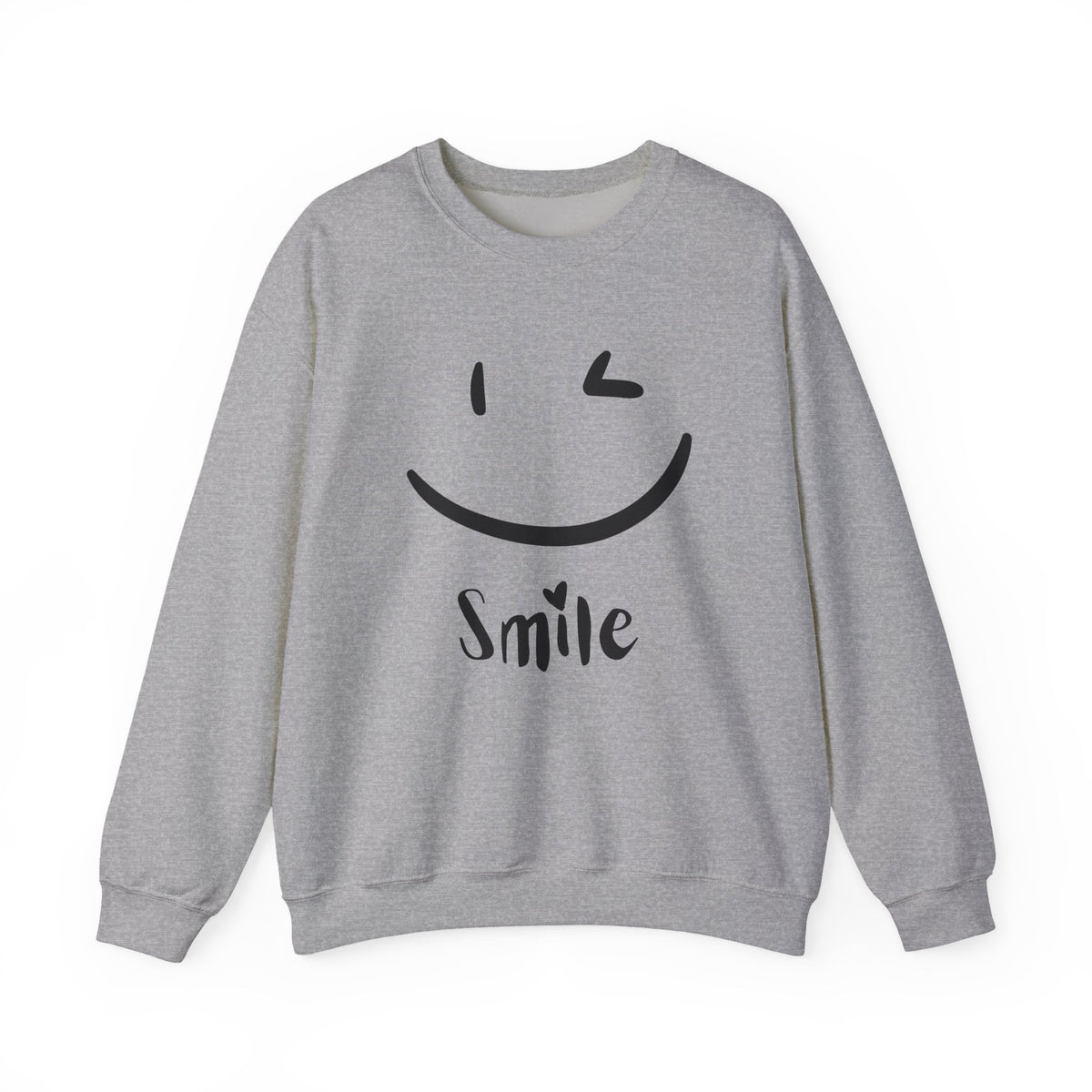 Smile Winking Sweatshirt — Cute Minimal Graphic Crewneck