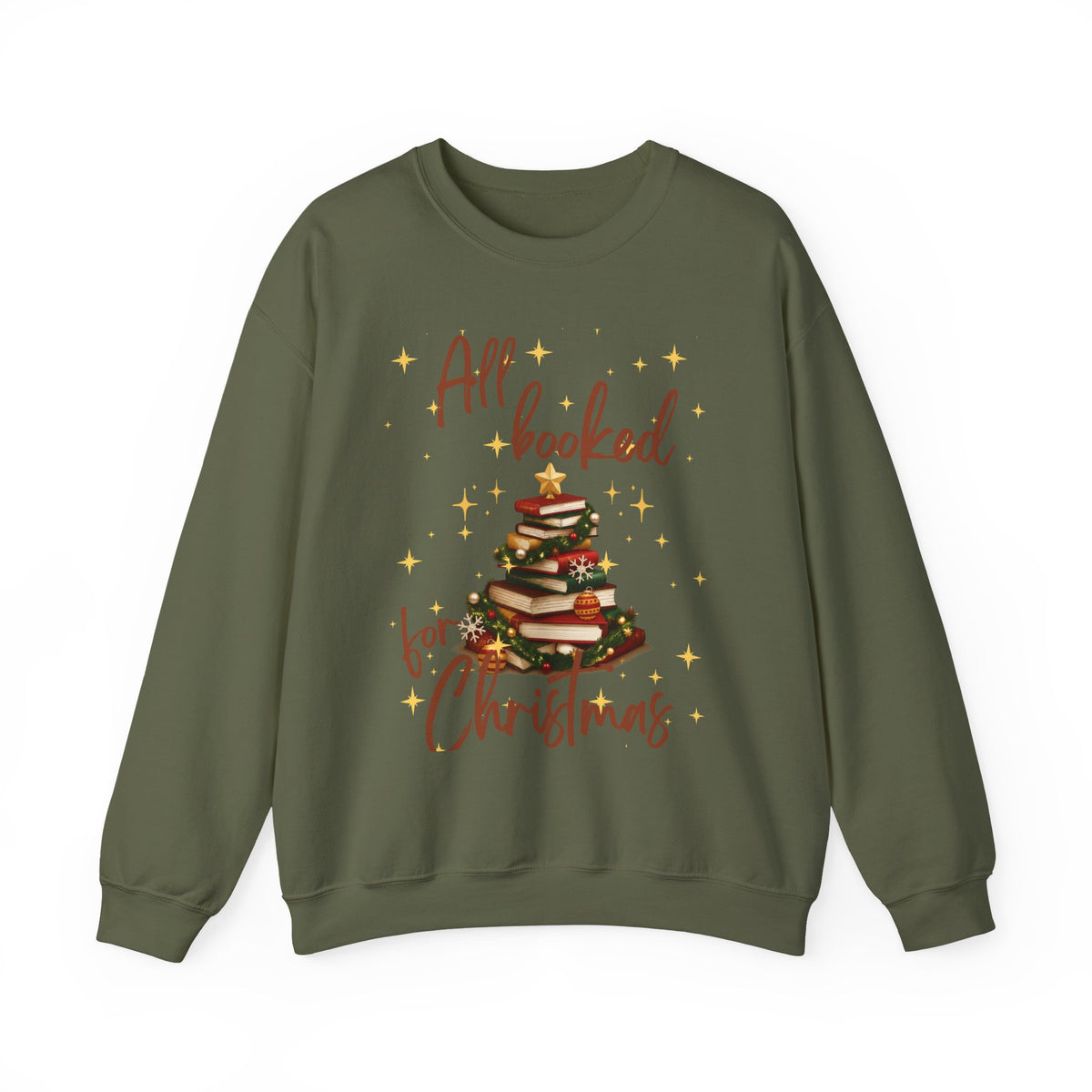 All Booked for Christmas Sweatshirt — Cozy Holiday Booklover Crewneck