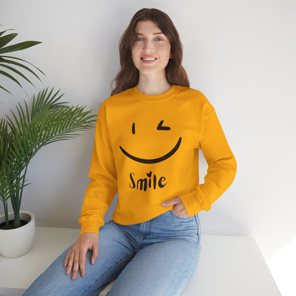 Smile Winking Sweatshirt — Cute Minimal Graphic Crewneck