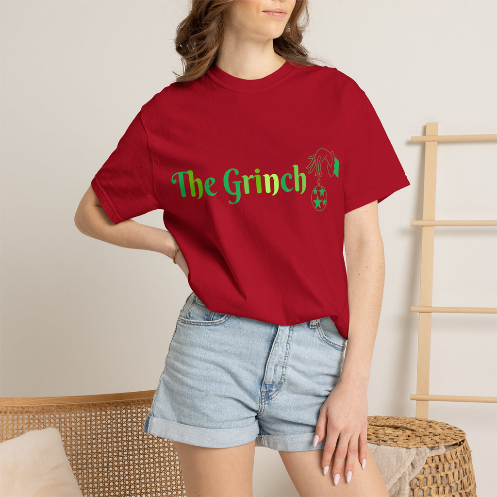 Funny Holiday T-Shirt — "THE GRINCH" with Colorful Christmas Lights