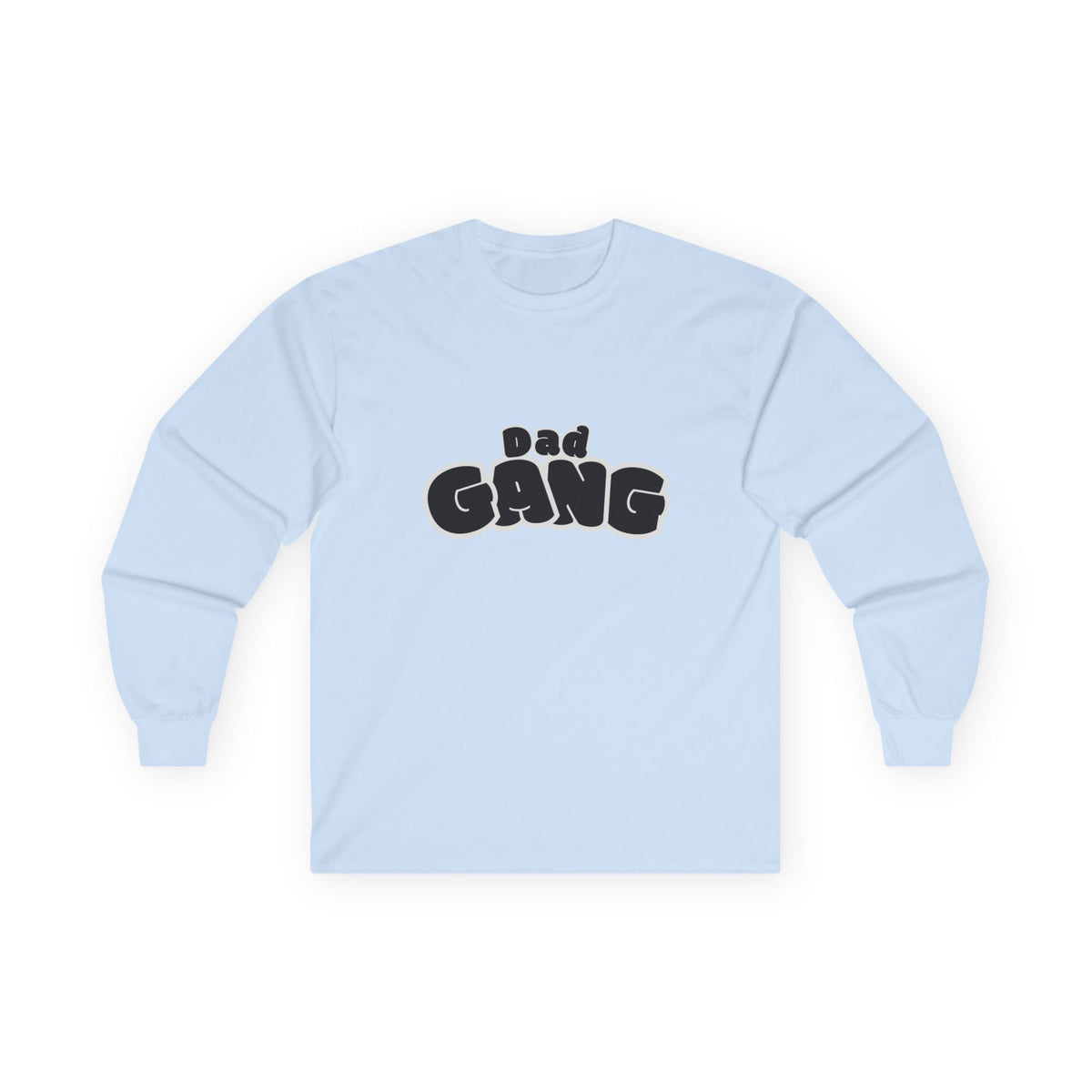 Dad Gang Long Sleeve Tee — Retro Bubble Letter Graphic