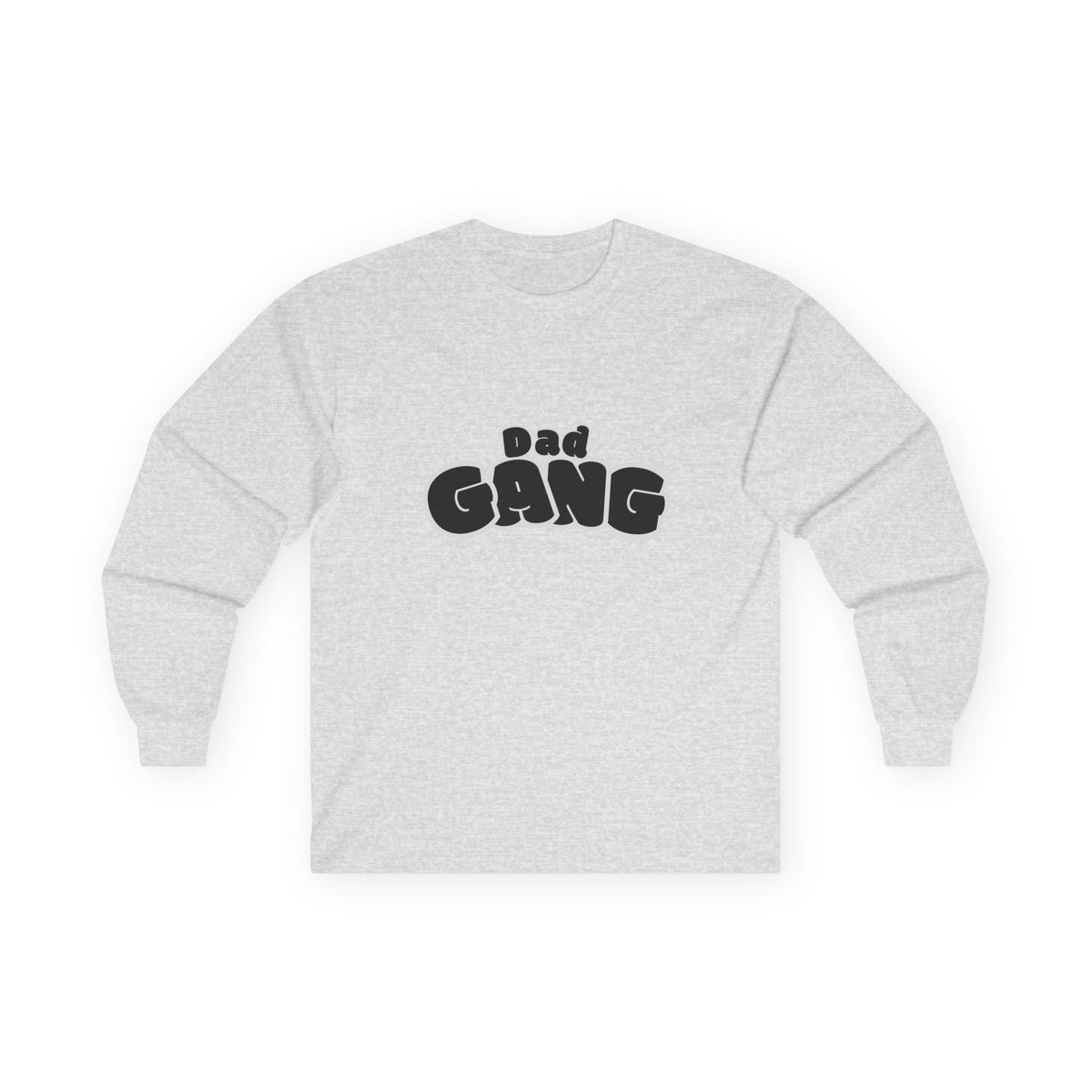 Dad Gang Long Sleeve Tee — Retro Bubble Letter Graphic