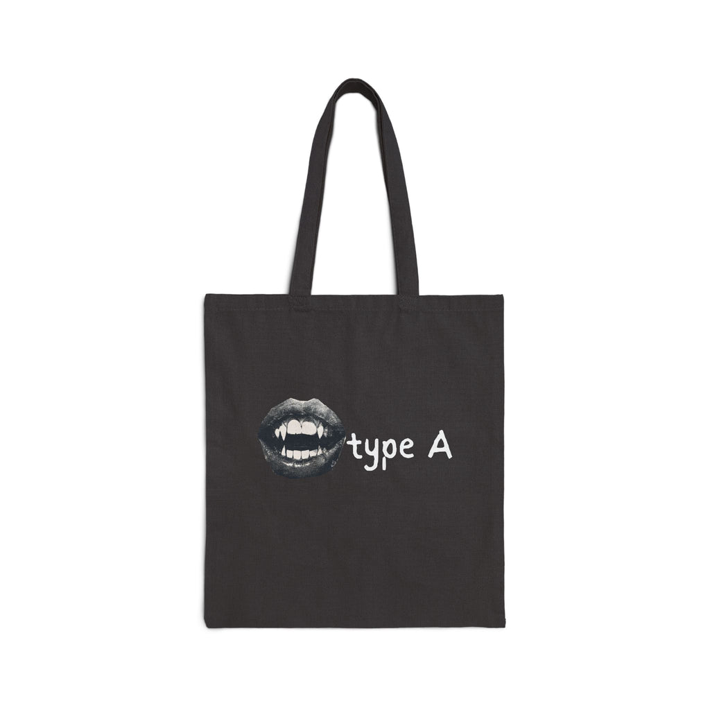 Type A Graphic Tote Bag — Bold Lips Design Cotton Canvas Tote