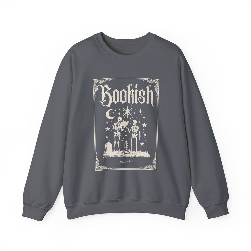 Bookish Bookclub Sweatshirt — Gothic Skeleton Reading Graphic