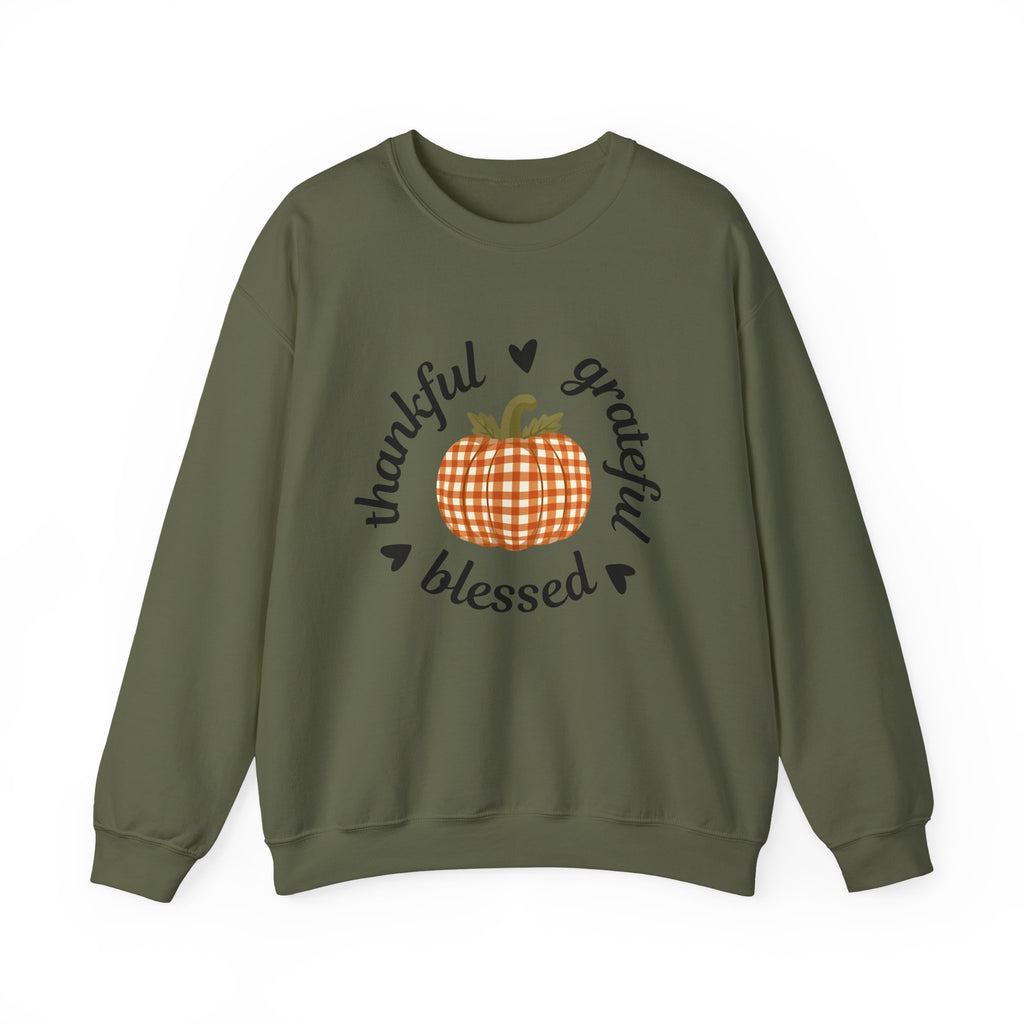 Thankful Grateful Blessed Sweatshirt — Pumpkin Fall Crewneck