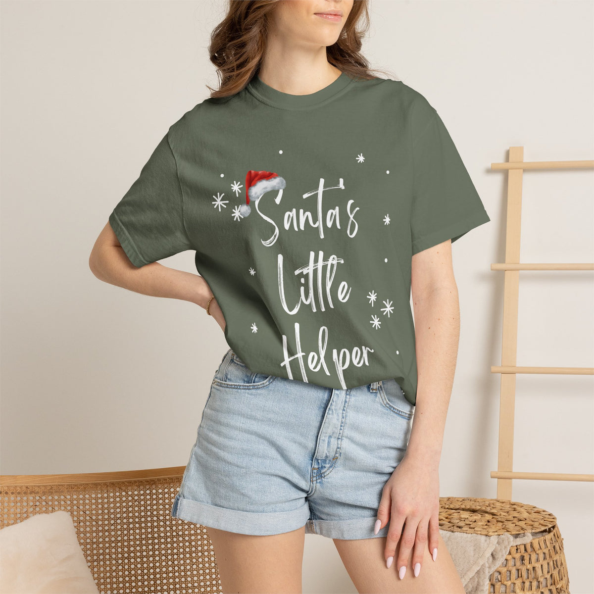 Santa's Little Helper T-Shirt — Women's Christmas Holiday Tee
