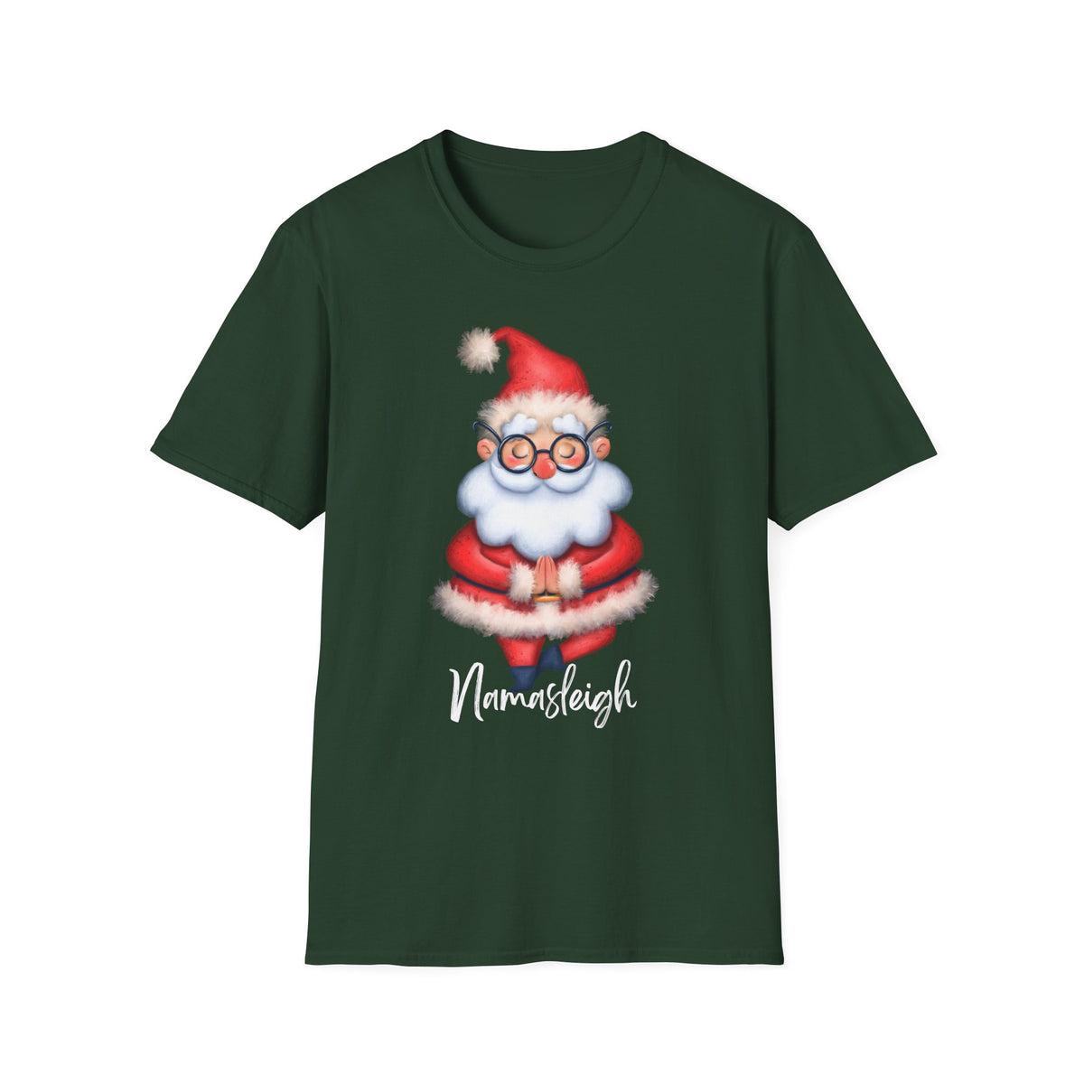 Namastleigh Santa T-Shirt – Funny Christmas Yoga Holiday Tee