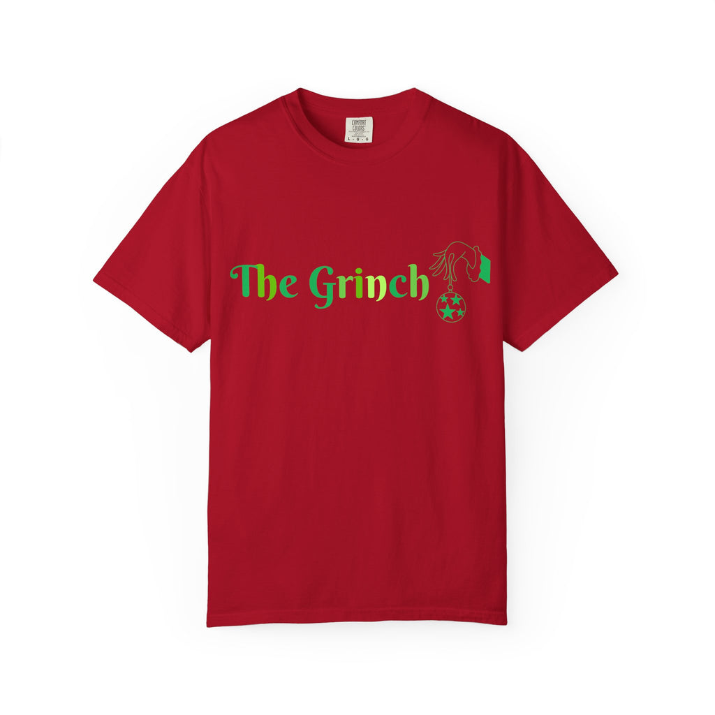 Funny Holiday T-Shirt — "THE GRINCH" with Colorful Christmas Lights