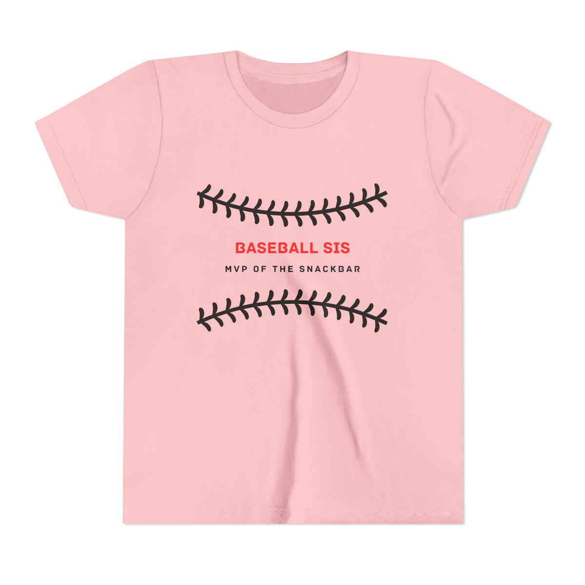 Baseball Sis Youth Tee — 'Baseball Sis: MVP of the Snackbar' Soft Kids’ Sports Shirt
