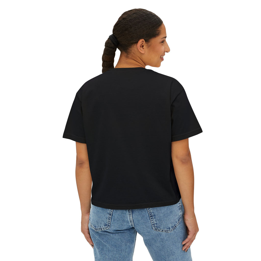 Mama Boxy Tee — Casual Women's Cropped Mom Shirt (Mint Script)