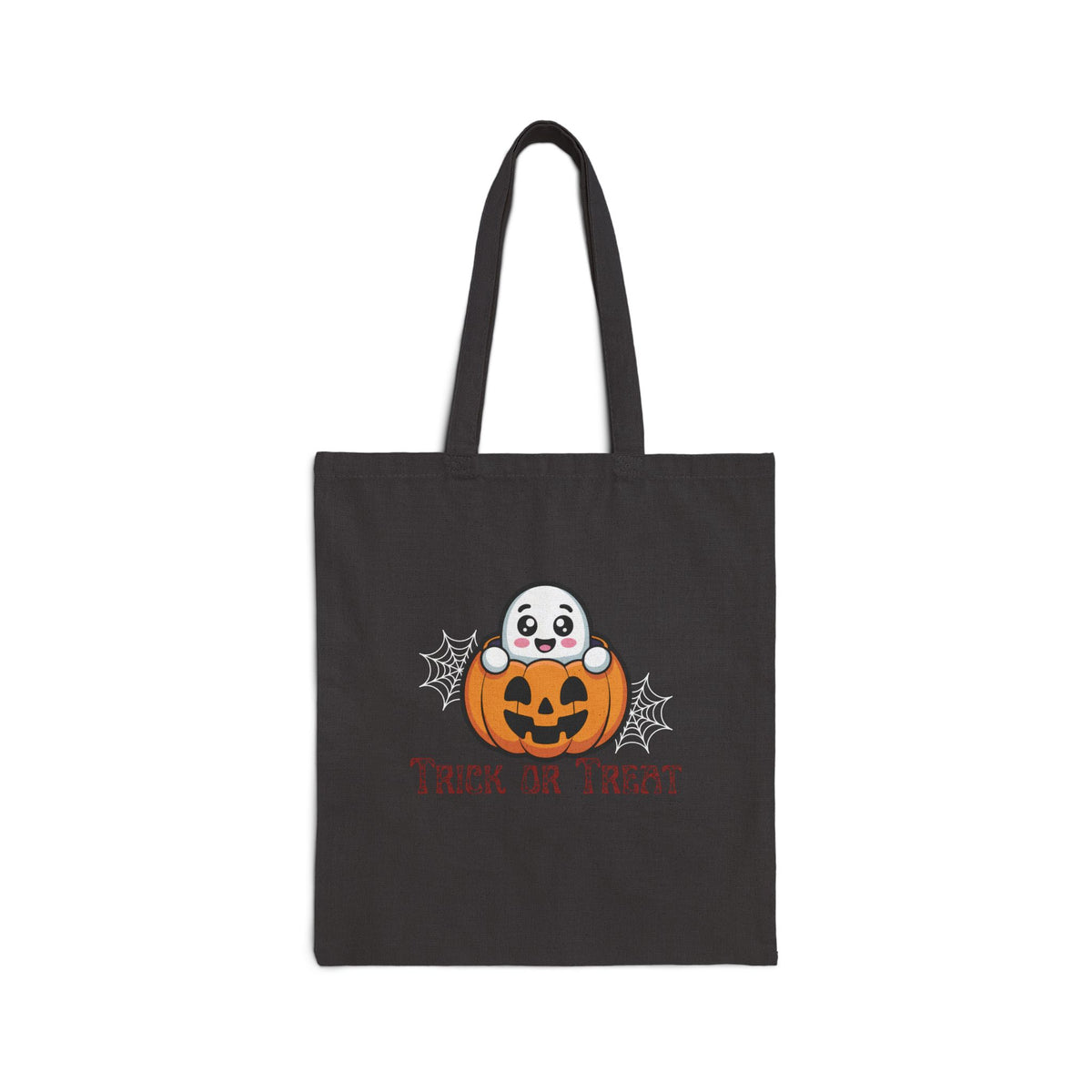 Halloween Trick or Treat Tote Bag — Cute Ghost in Pumpkin Canvas Tote