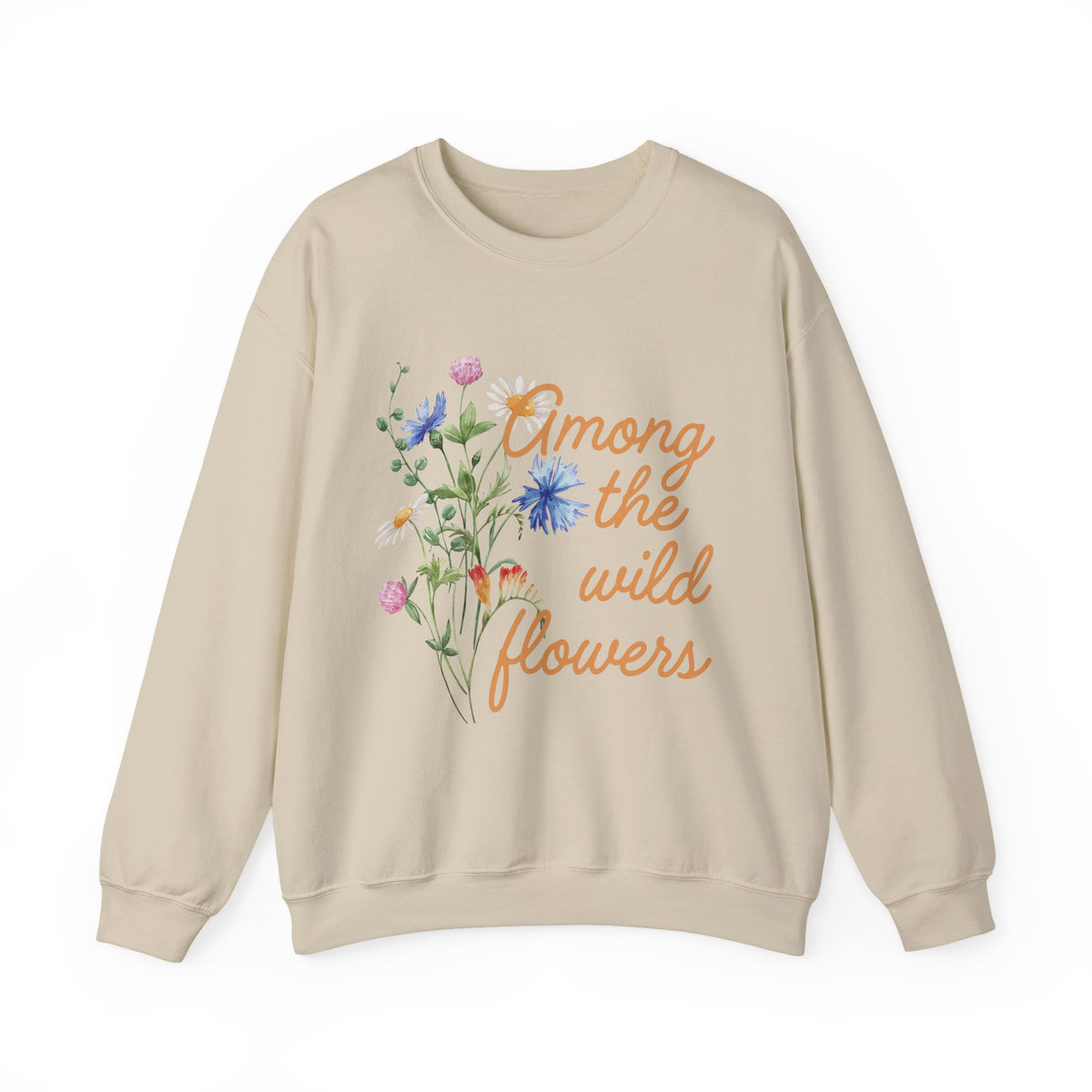 Wildflower Crewneck Sweatshirt — "Among the Wild Flowers" Floral Pullover