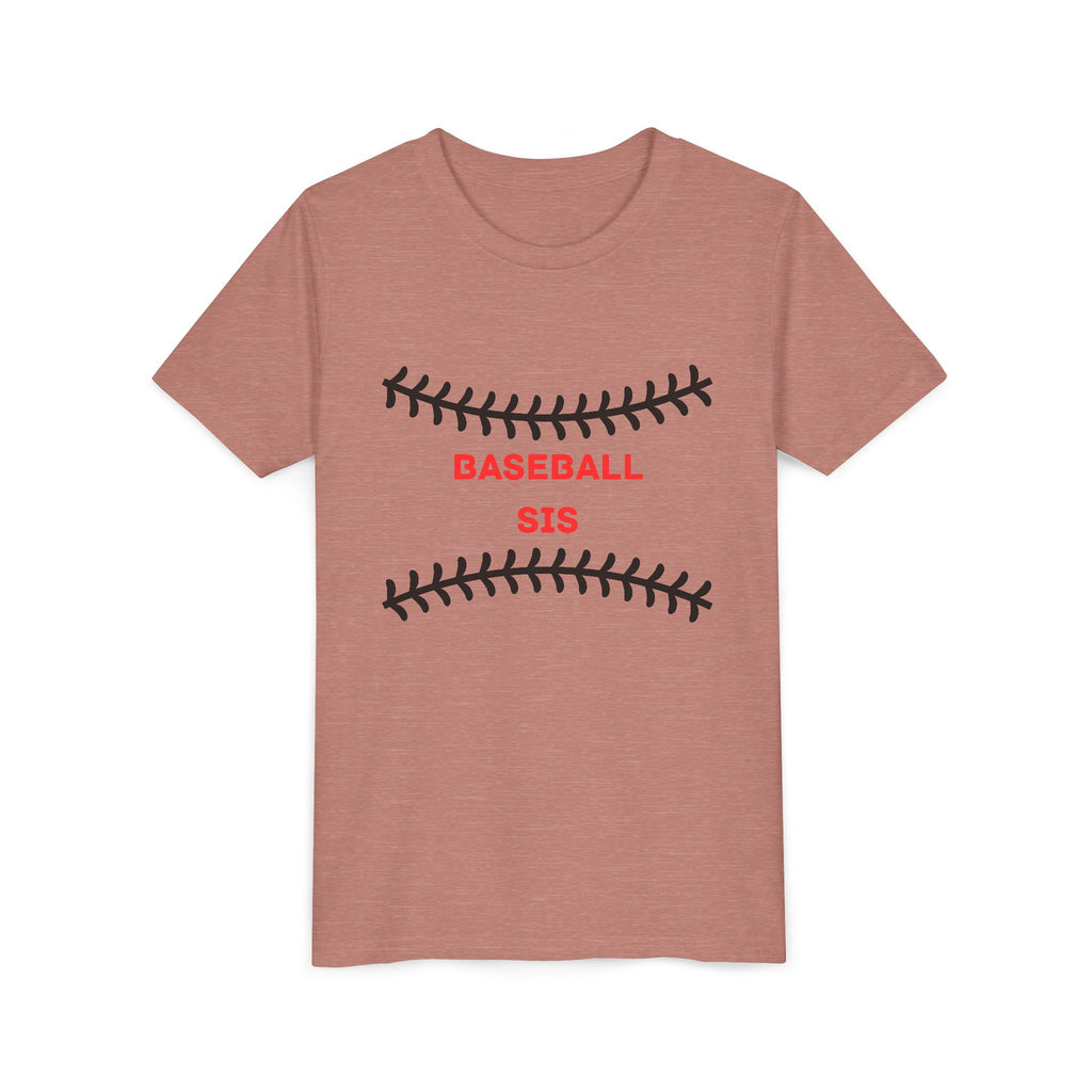 Youth Tee — "Baseball Sis" Graphic T-Shirt for Little Sisters | Soft Kids Baseball Shirt