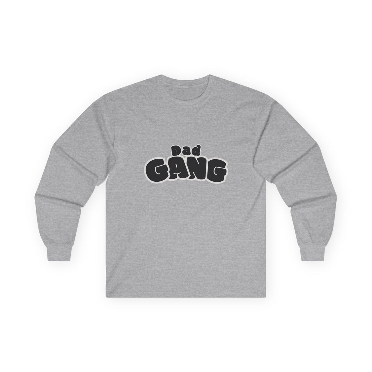 Dad Gang Long Sleeve Tee — Retro Bubble Letter Graphic