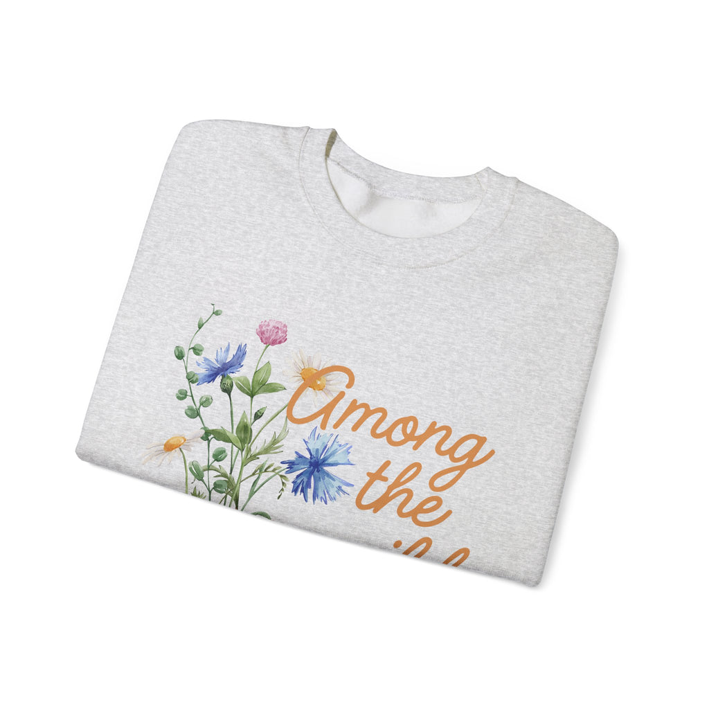 Wildflower Crewneck Sweatshirt — "Among the Wild Flowers" Floral Pullover
