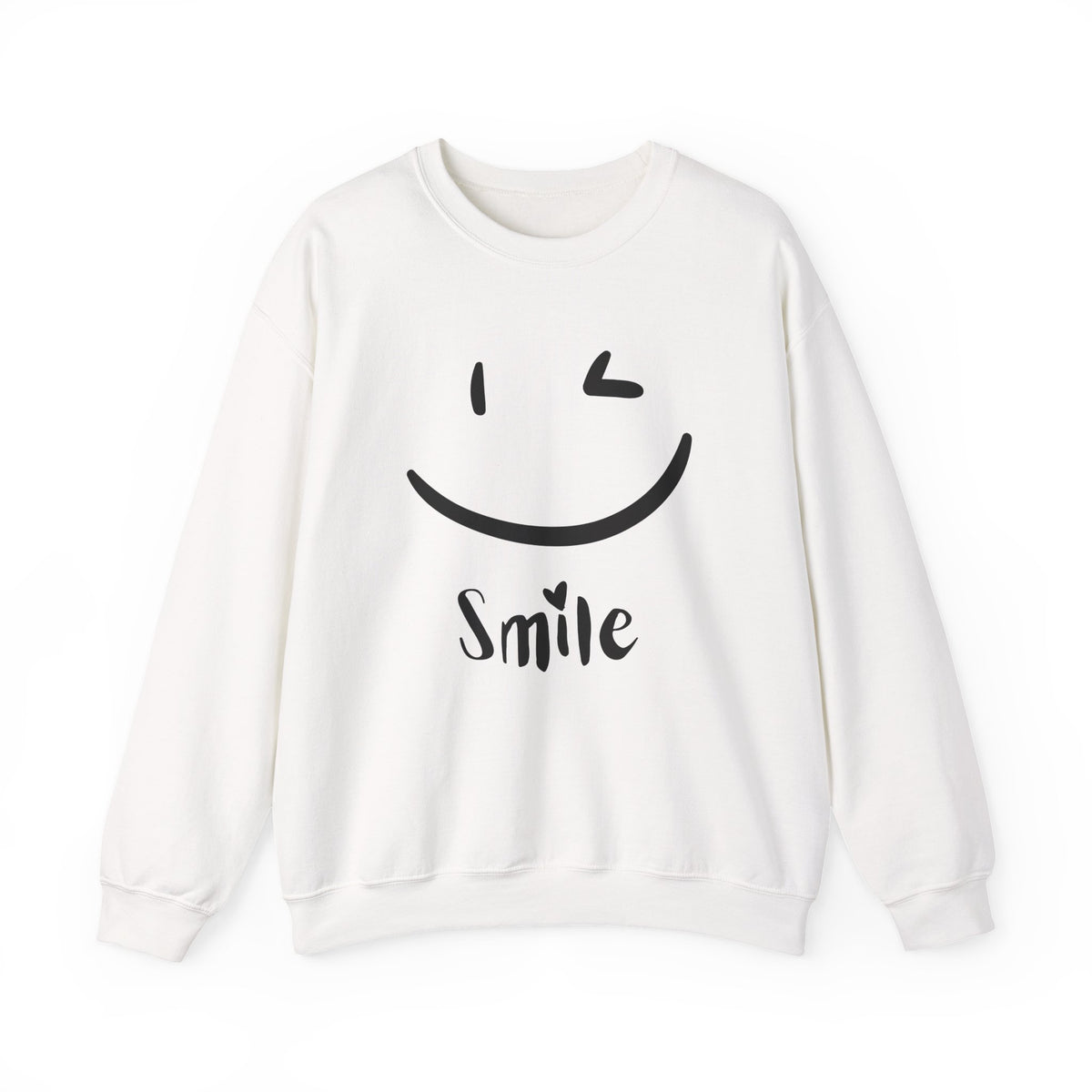 Smile Winking Sweatshirt — Cute Minimal Graphic Crewneck