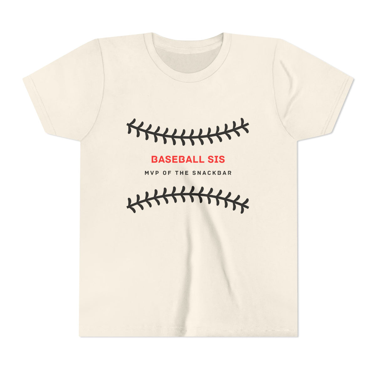 Baseball Sis Youth Tee — 'Baseball Sis: MVP of the Snackbar' Soft Kids’ Sports Shirt