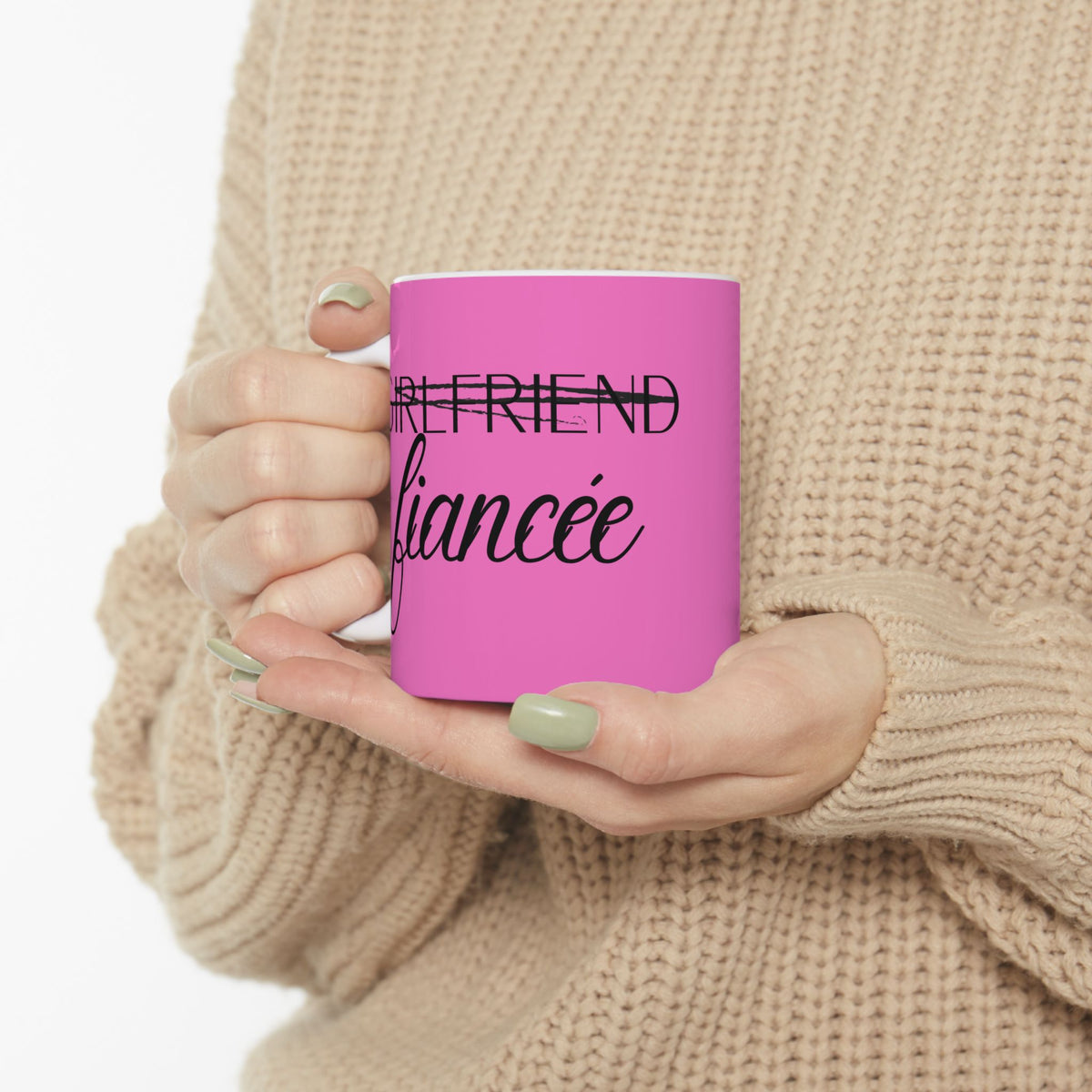 Fiancee Mug – Bright Pink Coffee Lover Design