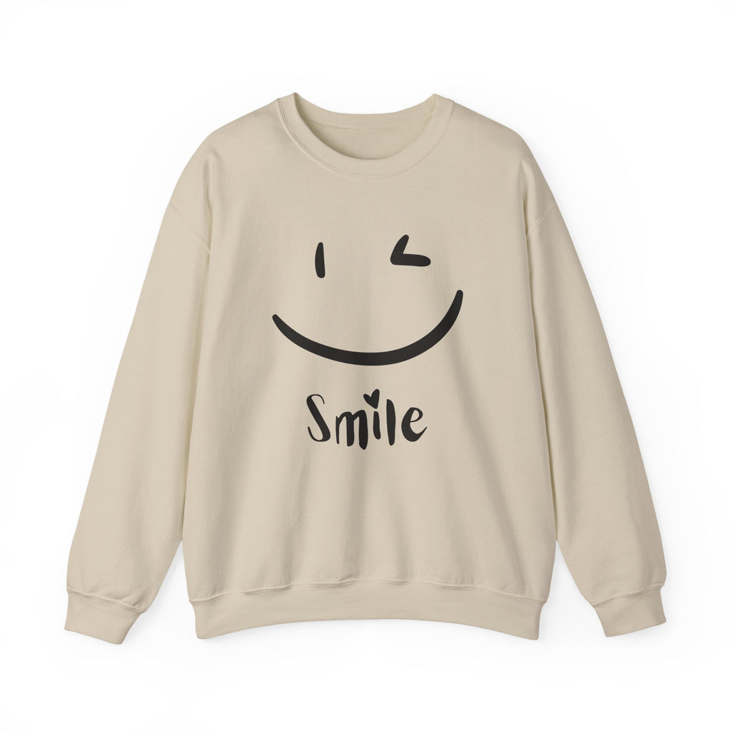 Smile Winking Sweatshirt — Cute Minimal Graphic Crewneck