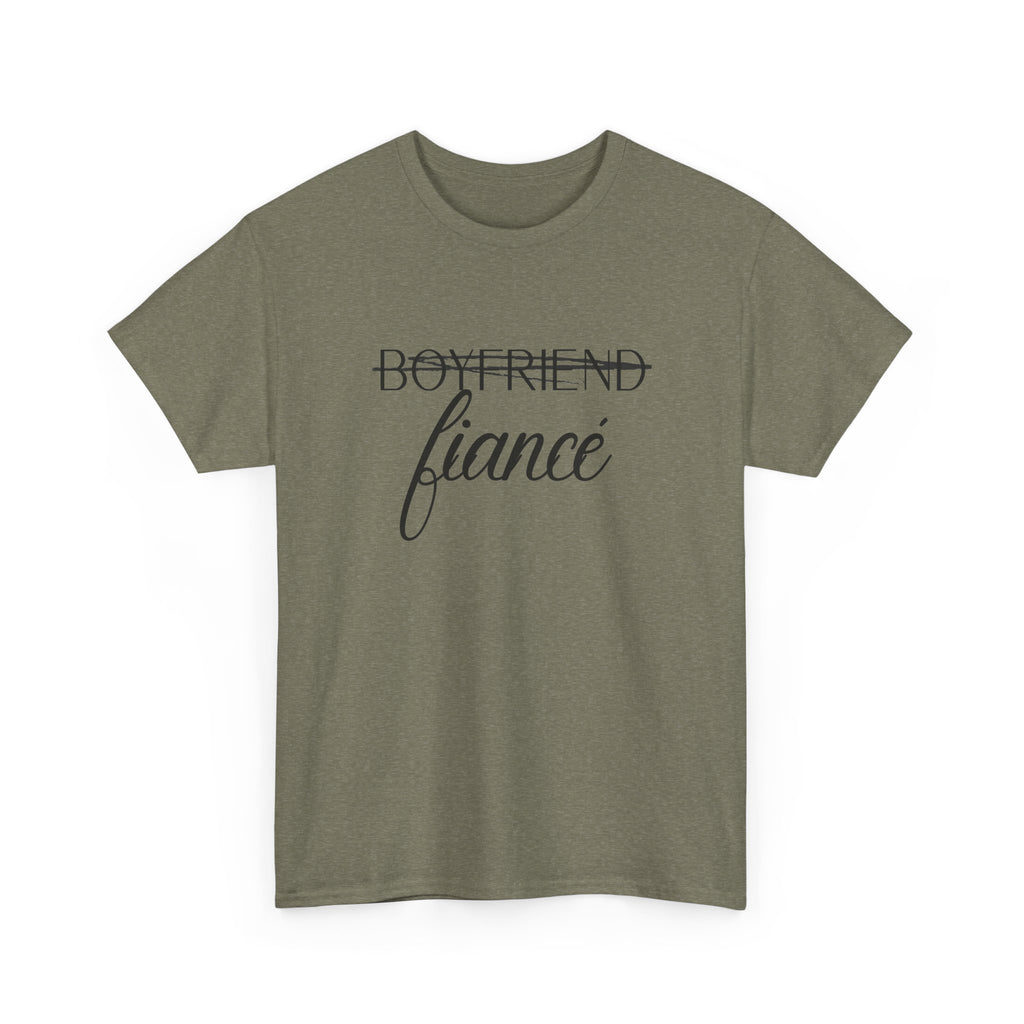 Fiancé Tee — "Boyfriend" Crossed Out Engagement Shirt