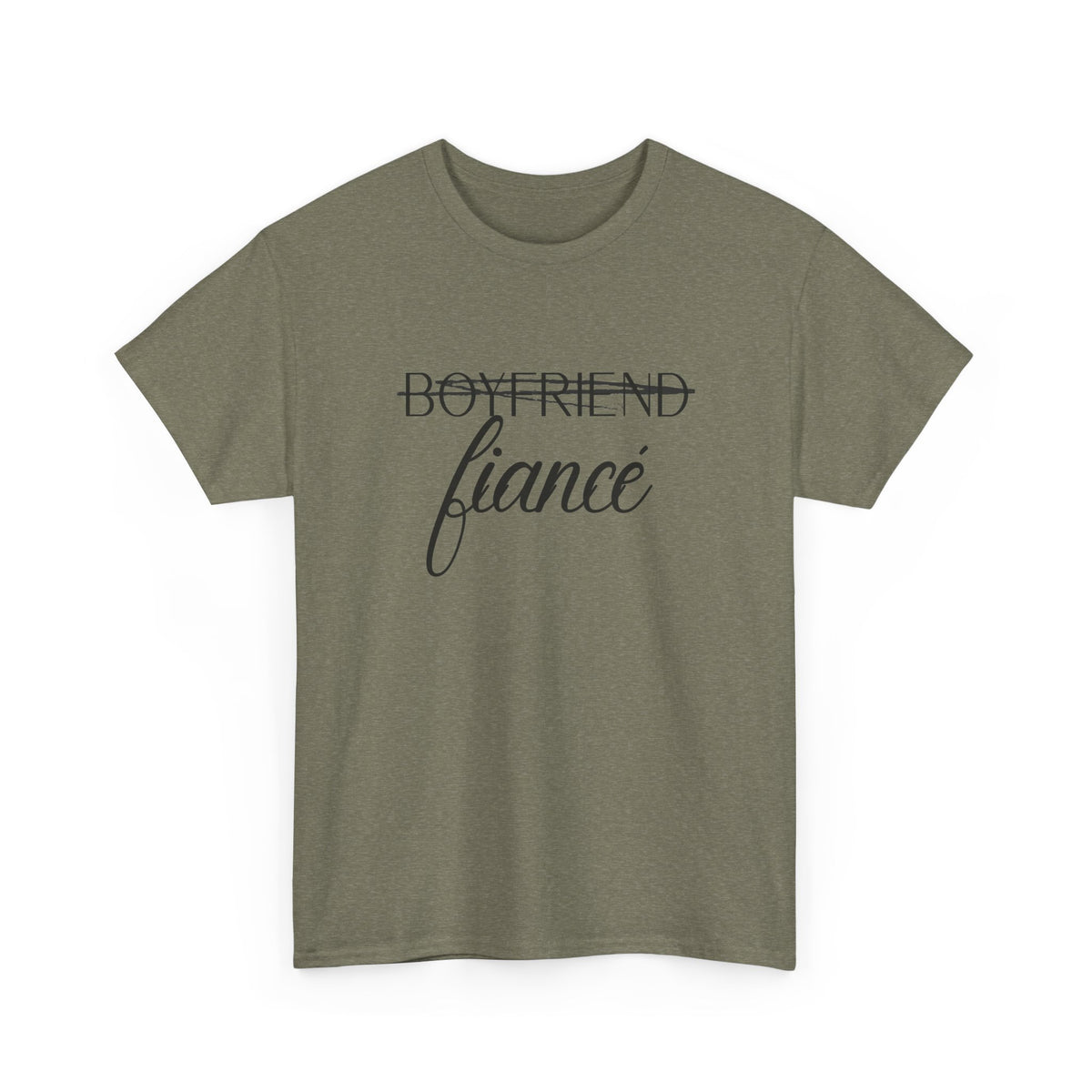 Fiancé Tee — "Boyfriend" Crossed Out Engagement Shirt