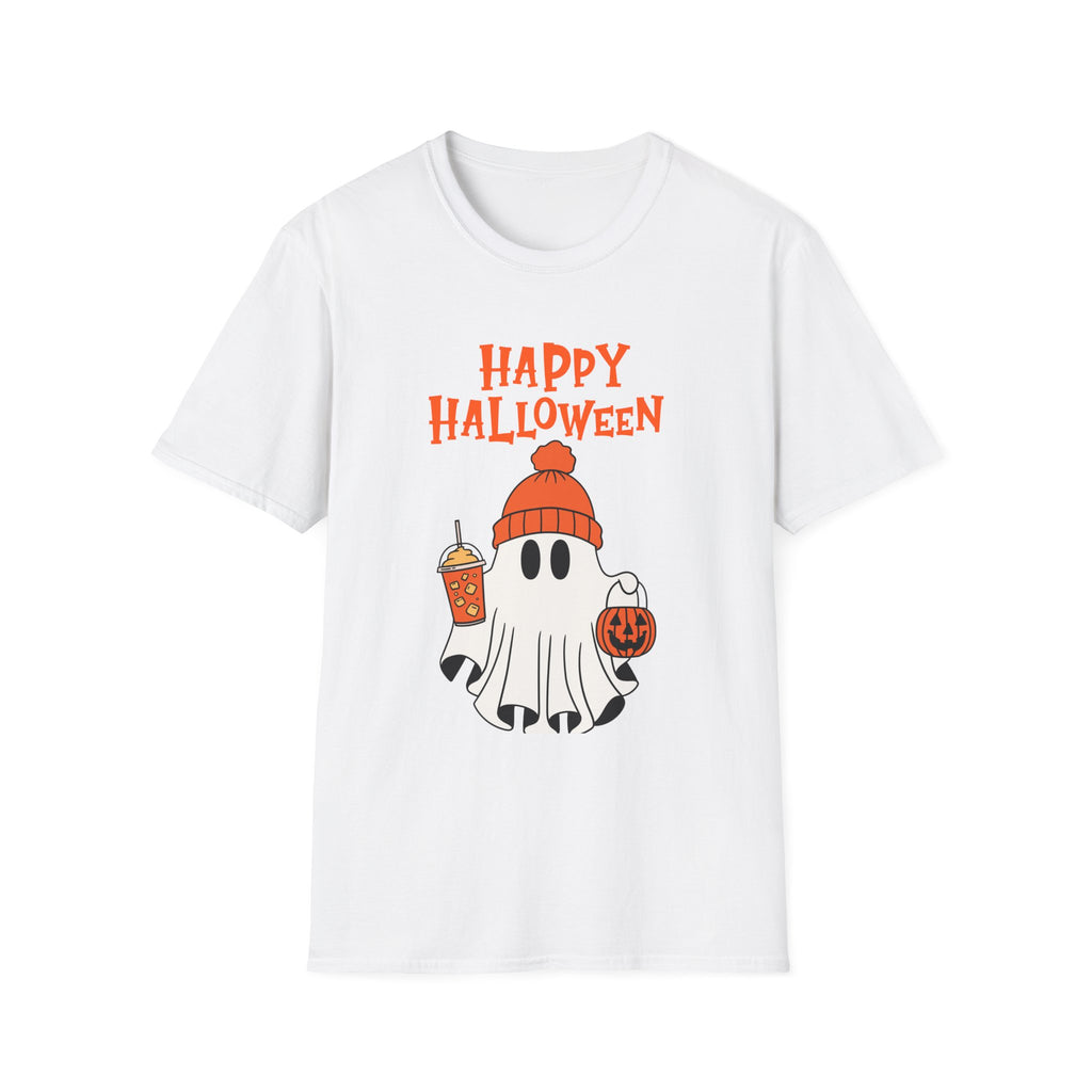 Happy Halloween Ghost T-Shirt — Cute Pumpkin Candy Coffeebean Costume Tee