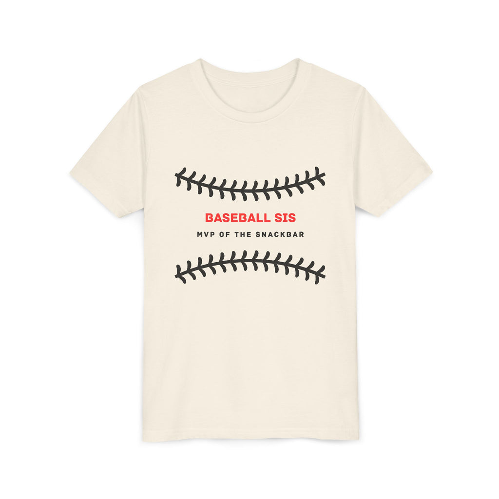 Baseball Sis Youth Tee — 'Baseball Sis: MVP of the Snackbar' Soft Kids’ Sports Shirt