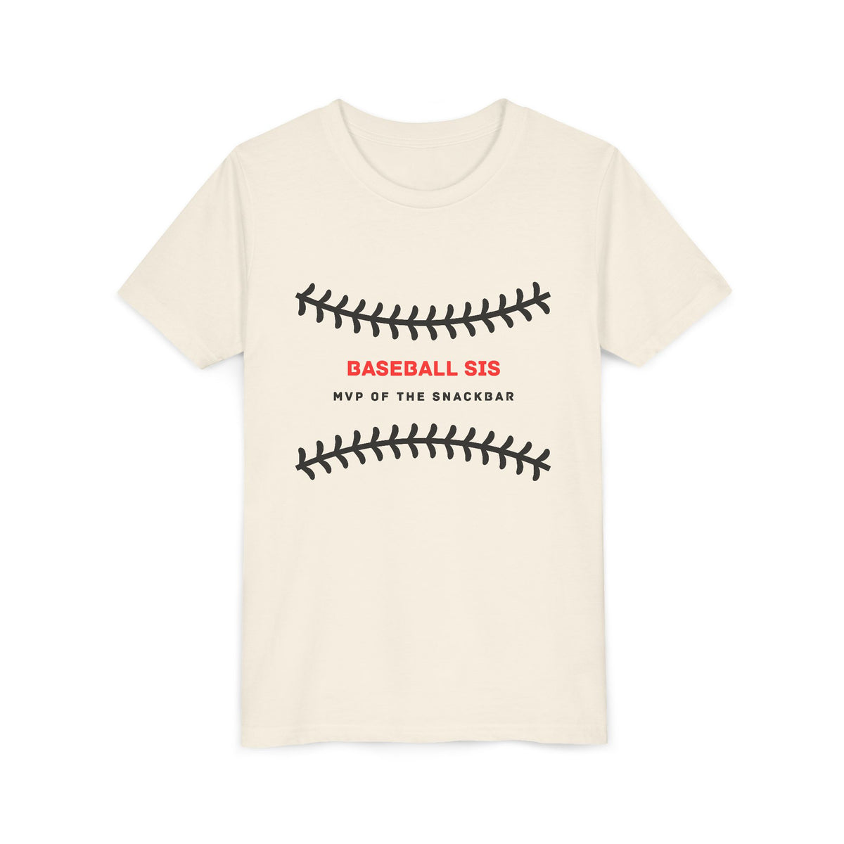 Baseball Sis Youth Tee — 'Baseball Sis: MVP of the Snackbar' Soft Kids’ Sports Shirt