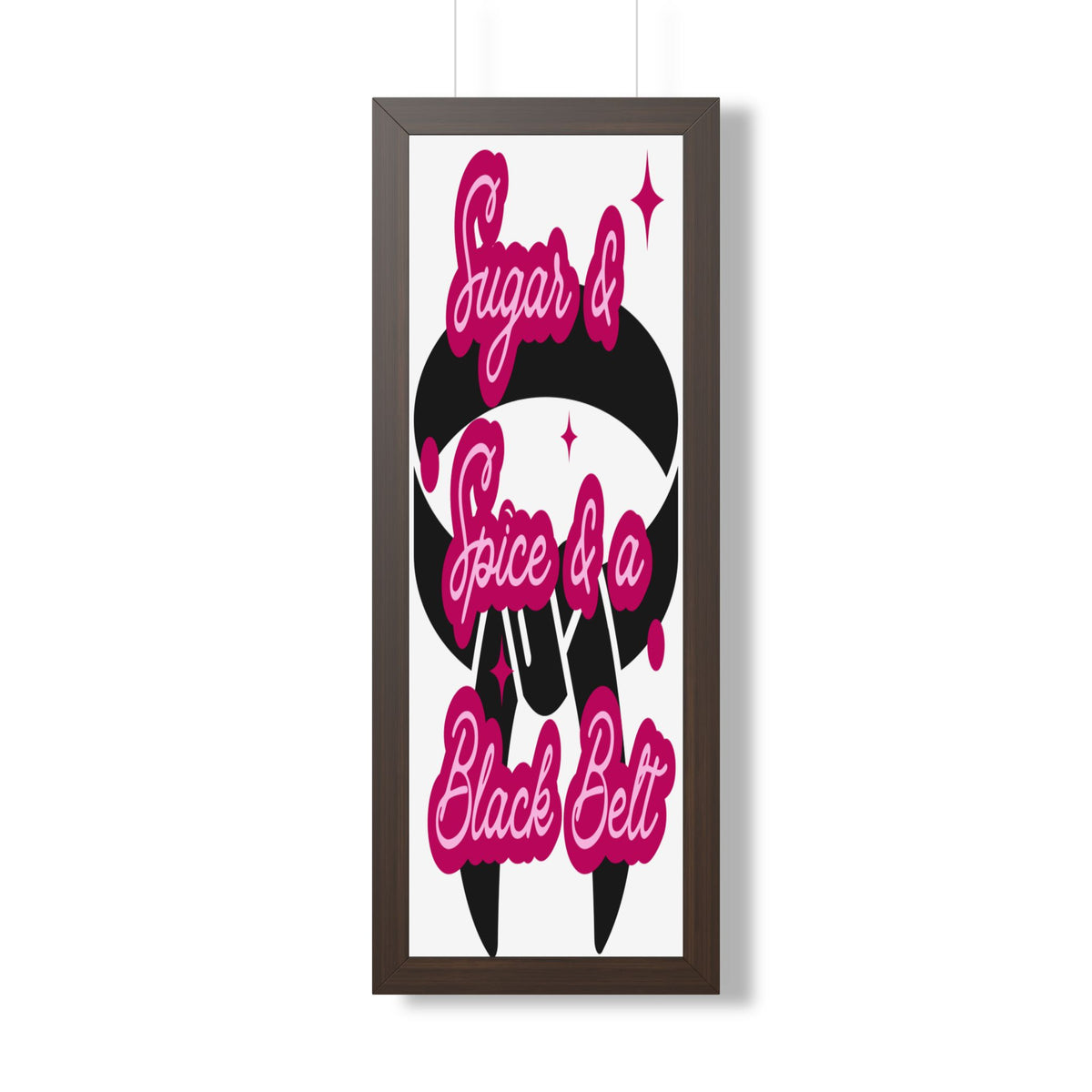 Framed Poster — "Sugar & Spice & a Black Belt" Martial Arts Wall Art