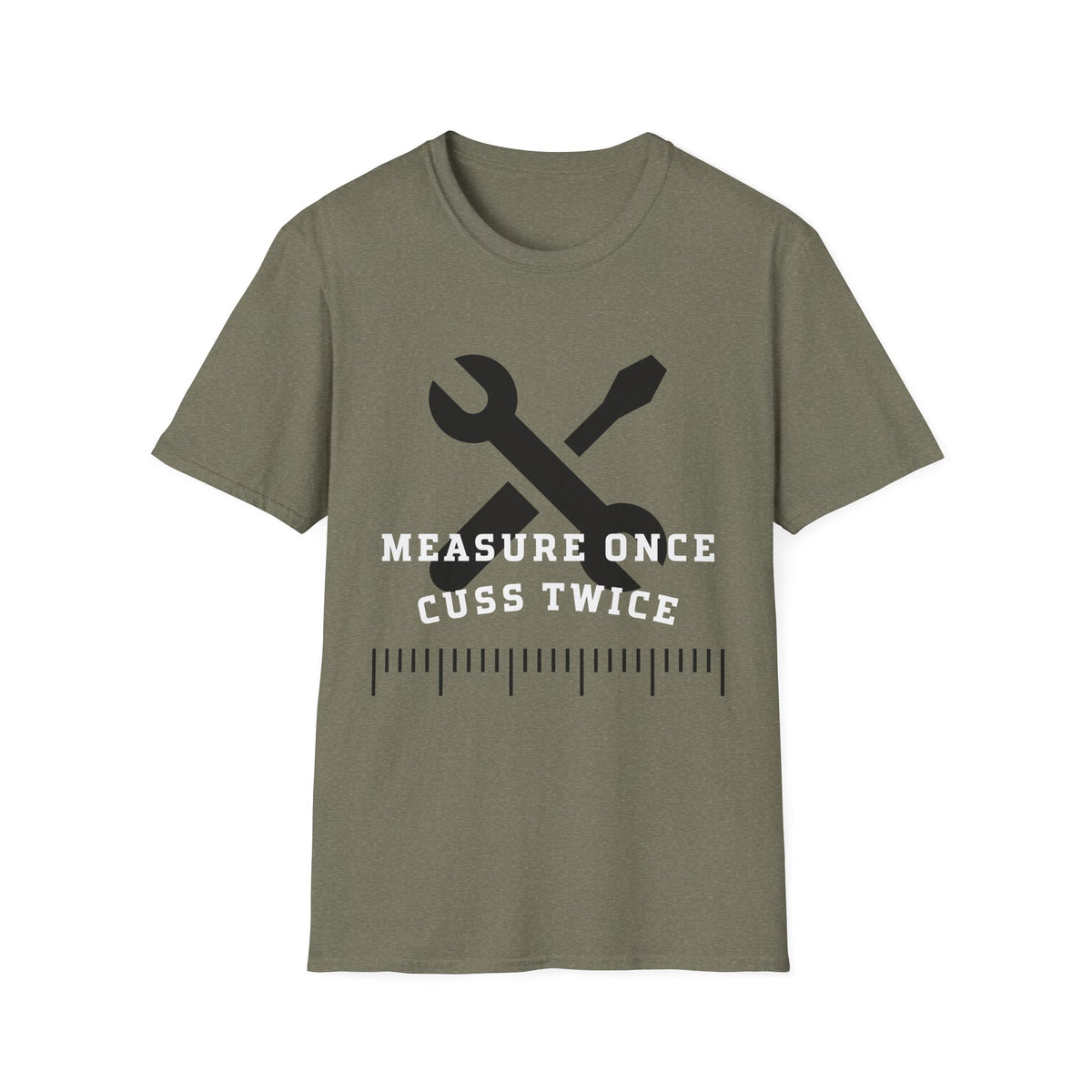 Measure Once Cuss Twice T-Shirt — Funny Carpenter Tool Tee