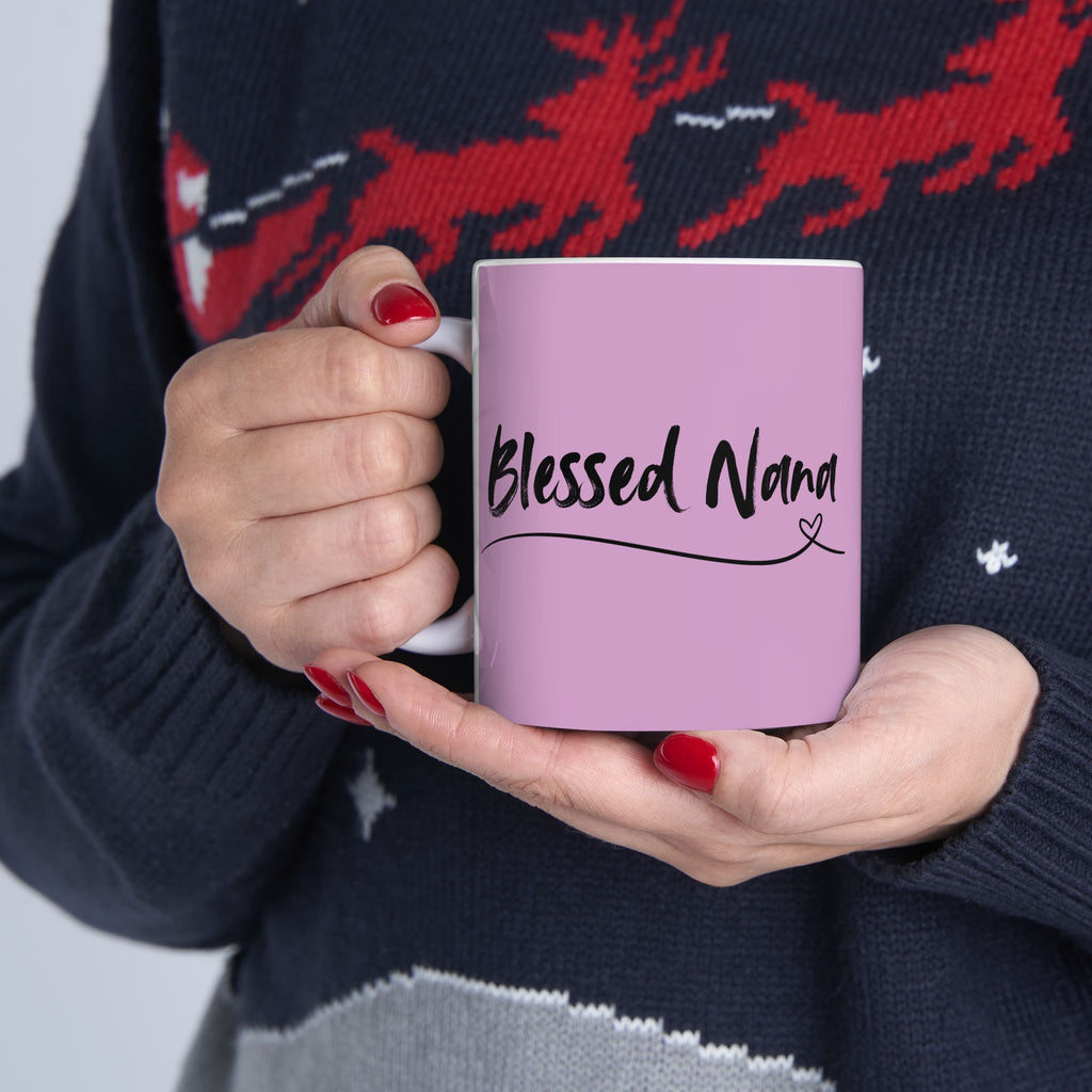 Blessed Nana Mug — Pink Personalized Nana Coffee Cup
