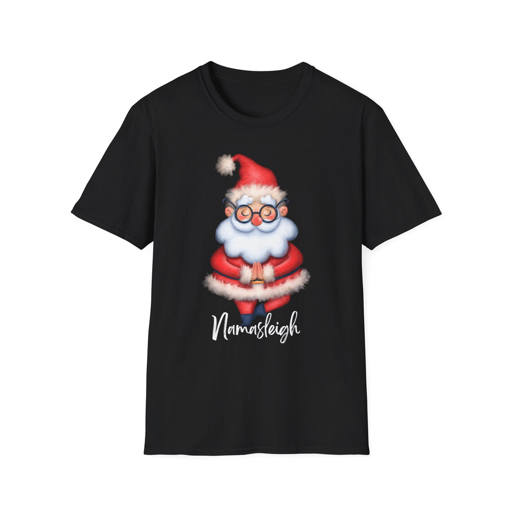 Namastleigh Santa T-Shirt – Funny Christmas Yoga Holiday Tee