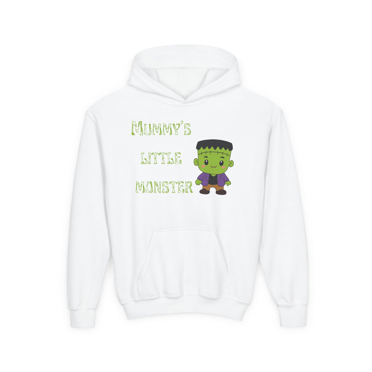 Kids Halloween Hoodie - "Mummy's Little Monster" Cute Frankenstein Sweatshirt