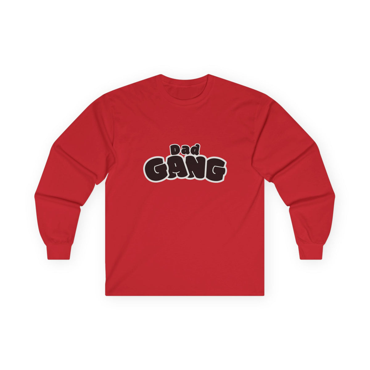 Dad Gang Long Sleeve Tee — Retro Bubble Letter Graphic