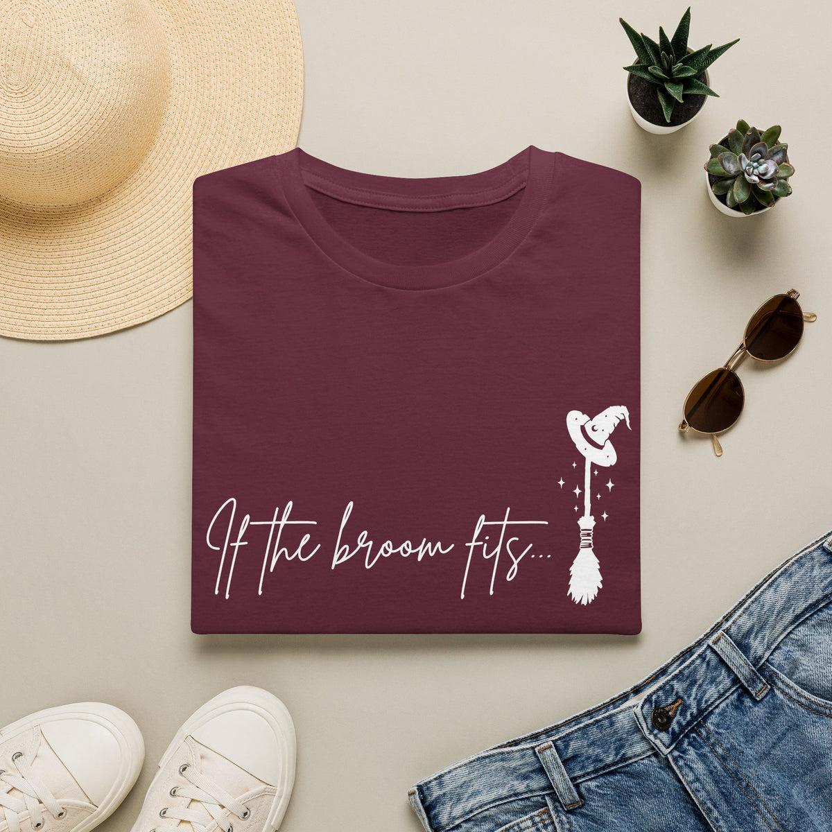 If the Broom Fits T-Shirt — Witchy Halloween Graphic Tee